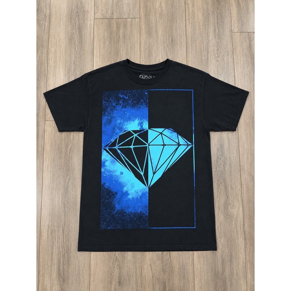Popular Poison Galaxy Diamond T Shirt Mens M Black Blue Graphic Streetwear